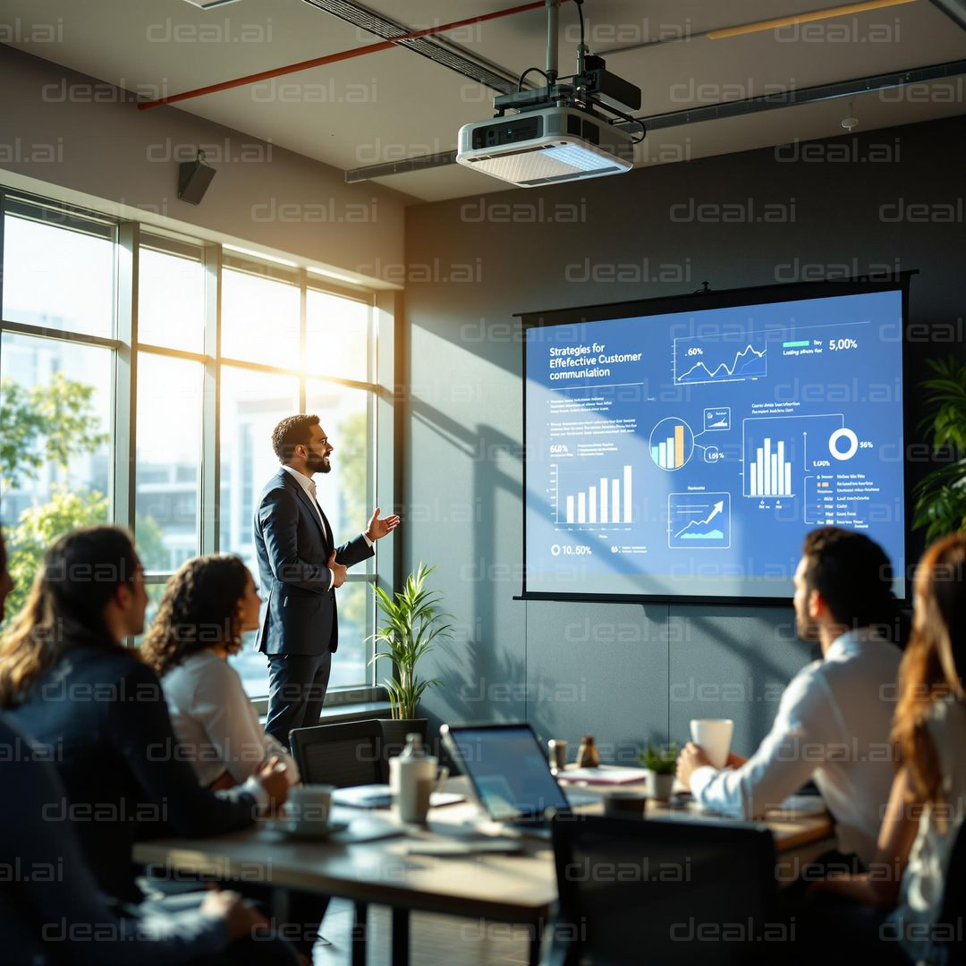 Business Presentation in Sunlit Room