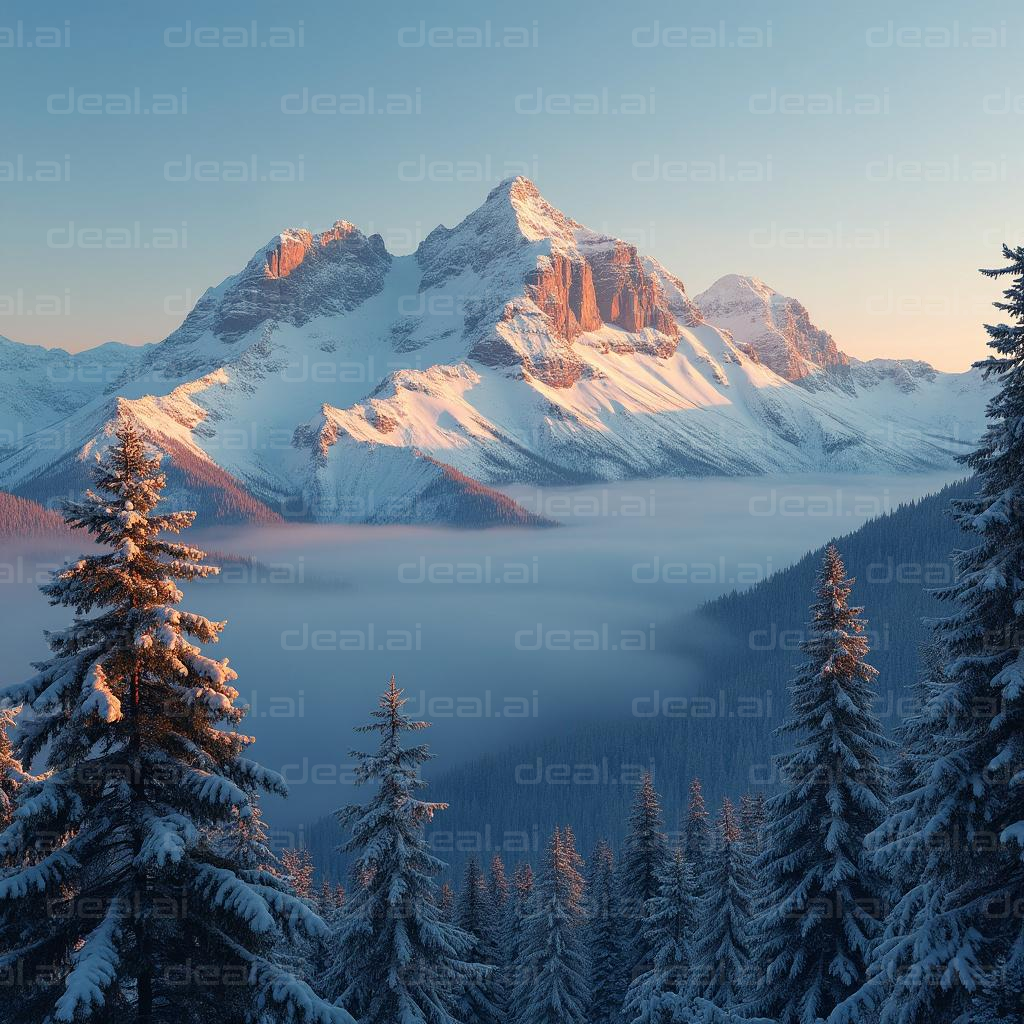 Snow-Covered Peaks at Sunrise