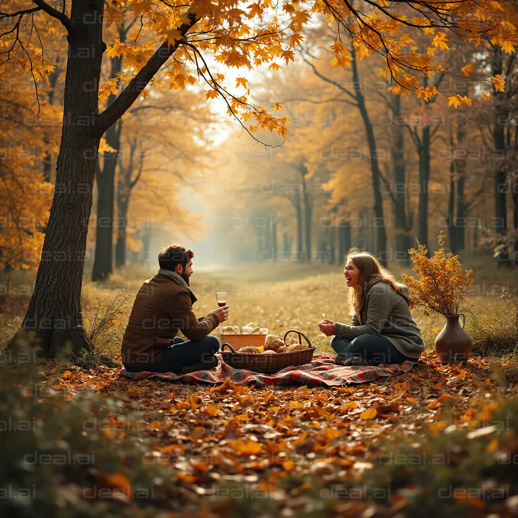 "Autumn Picnic in the Woods"