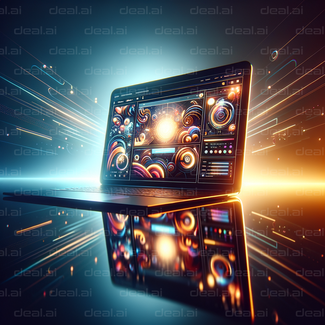 "Digital Art Creation on Laptop"