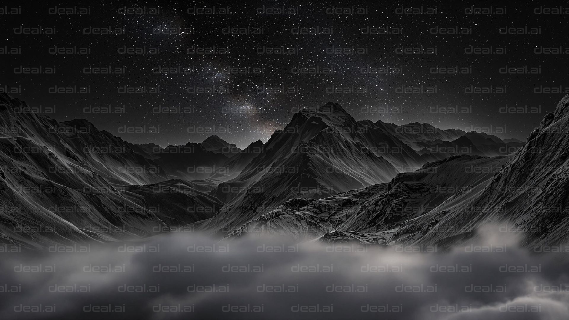 "Starry Mountain Nightscape"