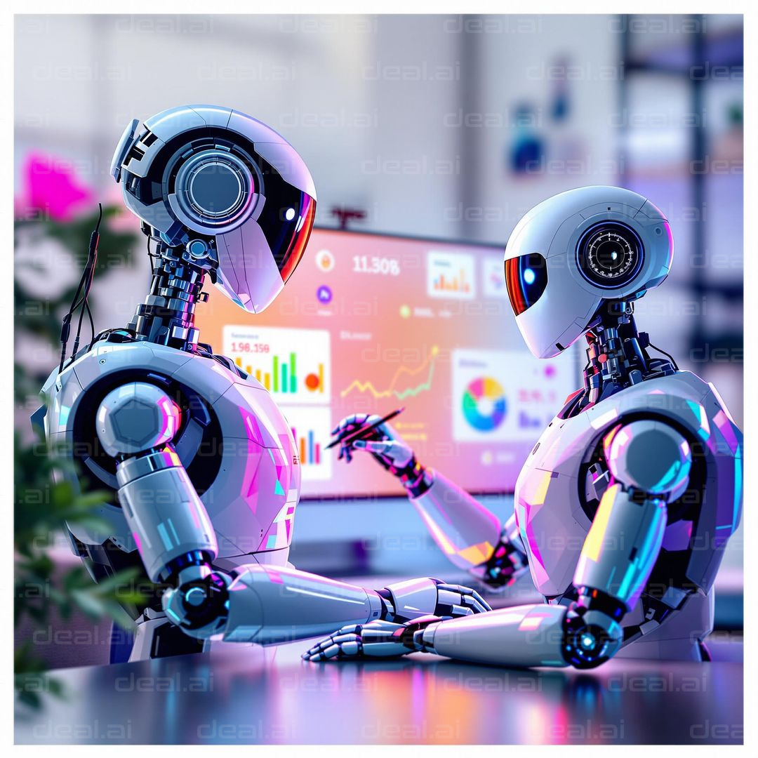 Robots Discussing Data Trends