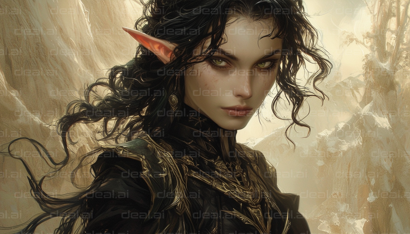 "Enigmatic Elf Warrior Portrait"