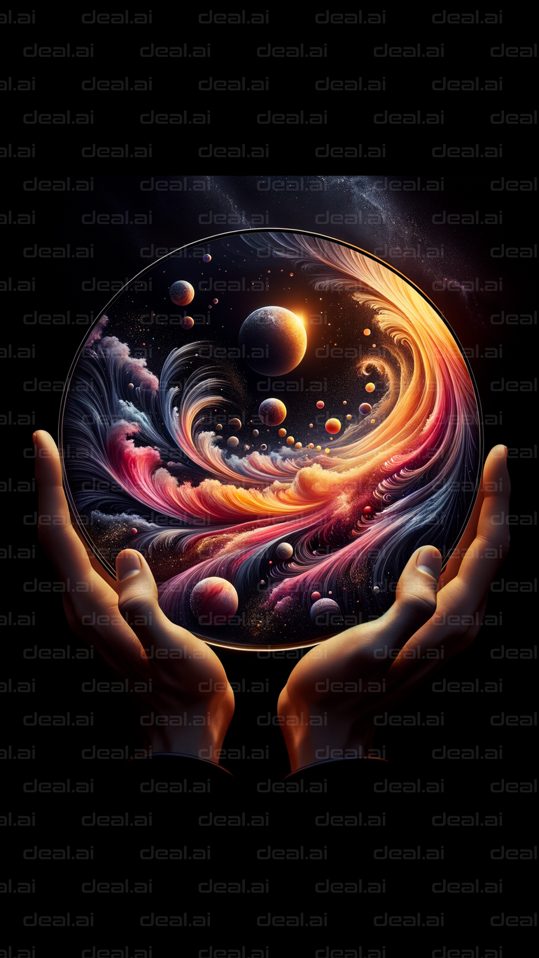 "Cosmic Creation in Hands"