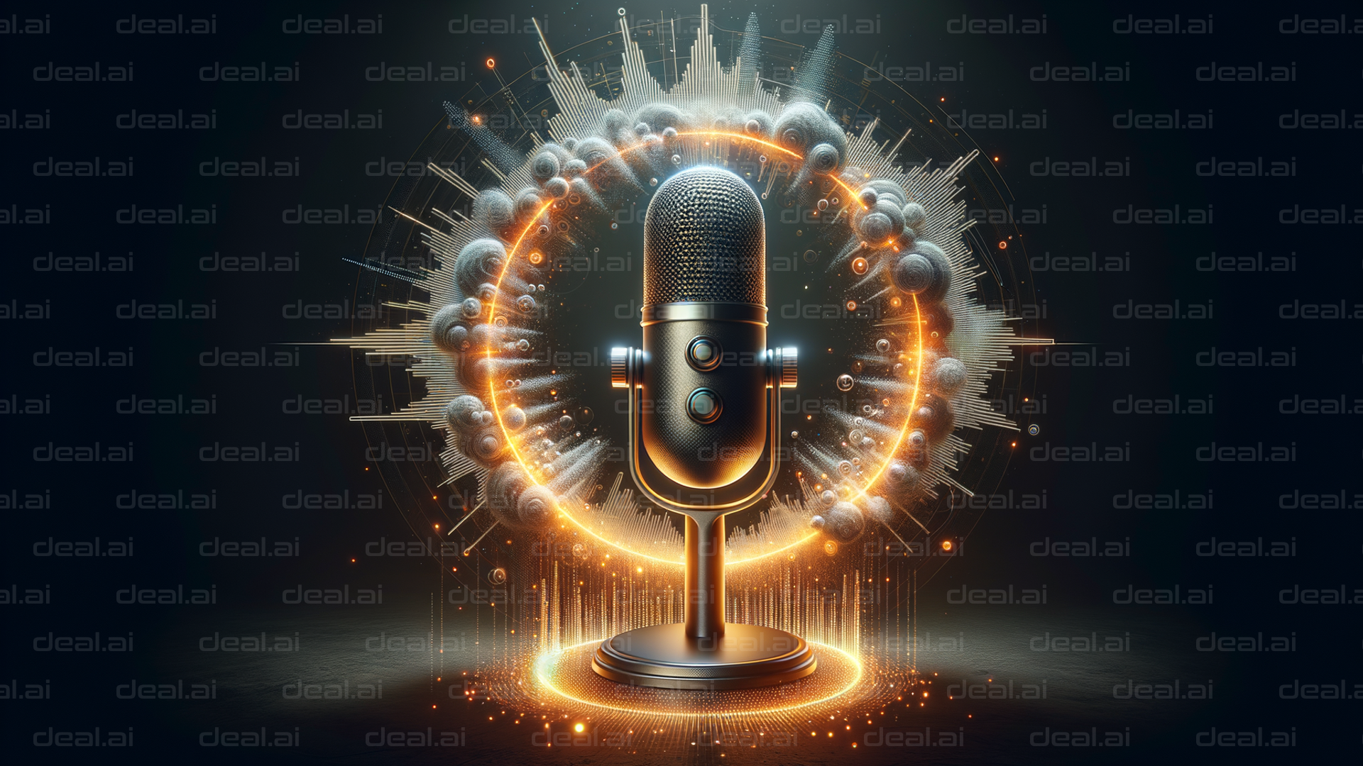 "Mic in a Glowing Aura"