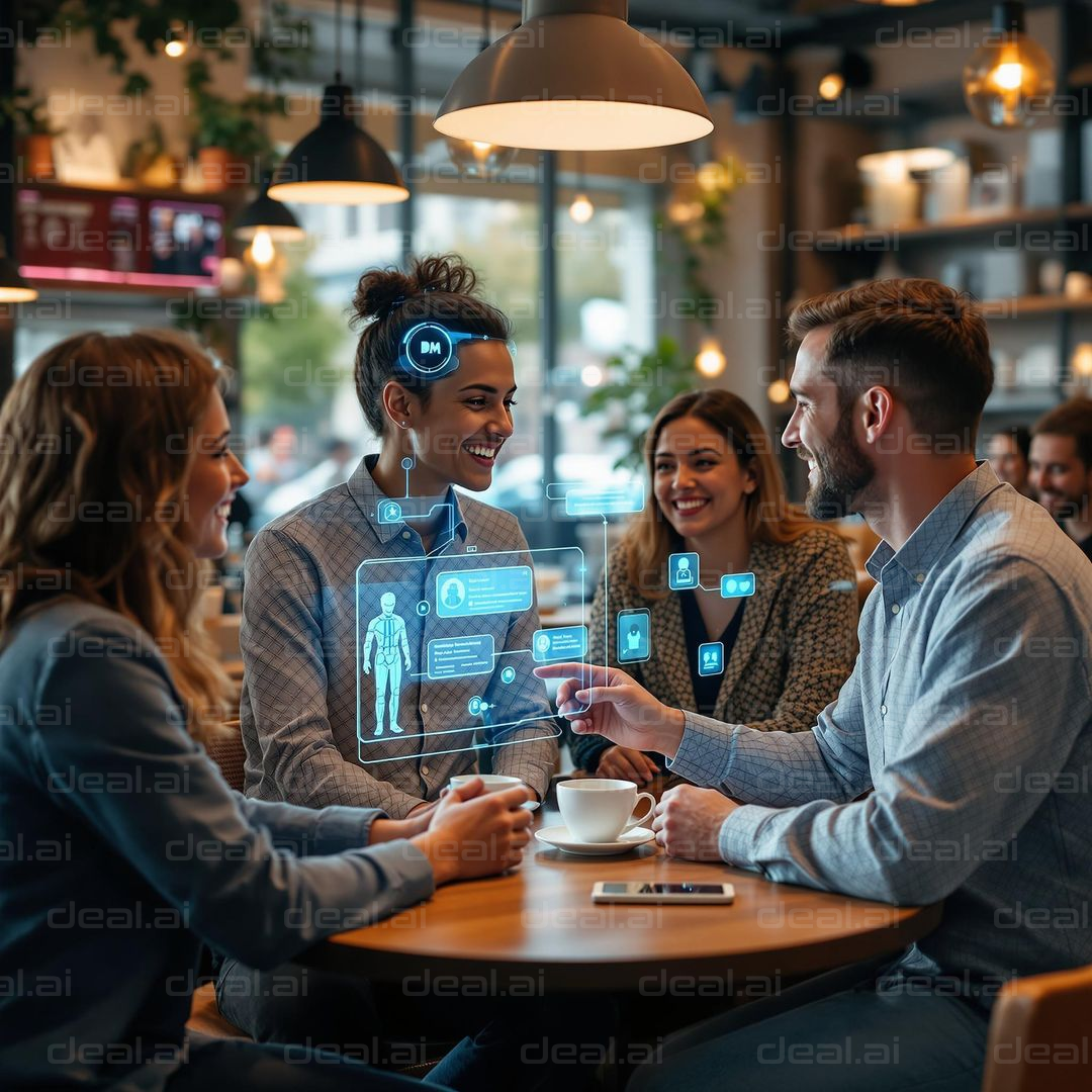 Futuristic Coffee Chat with Holograms