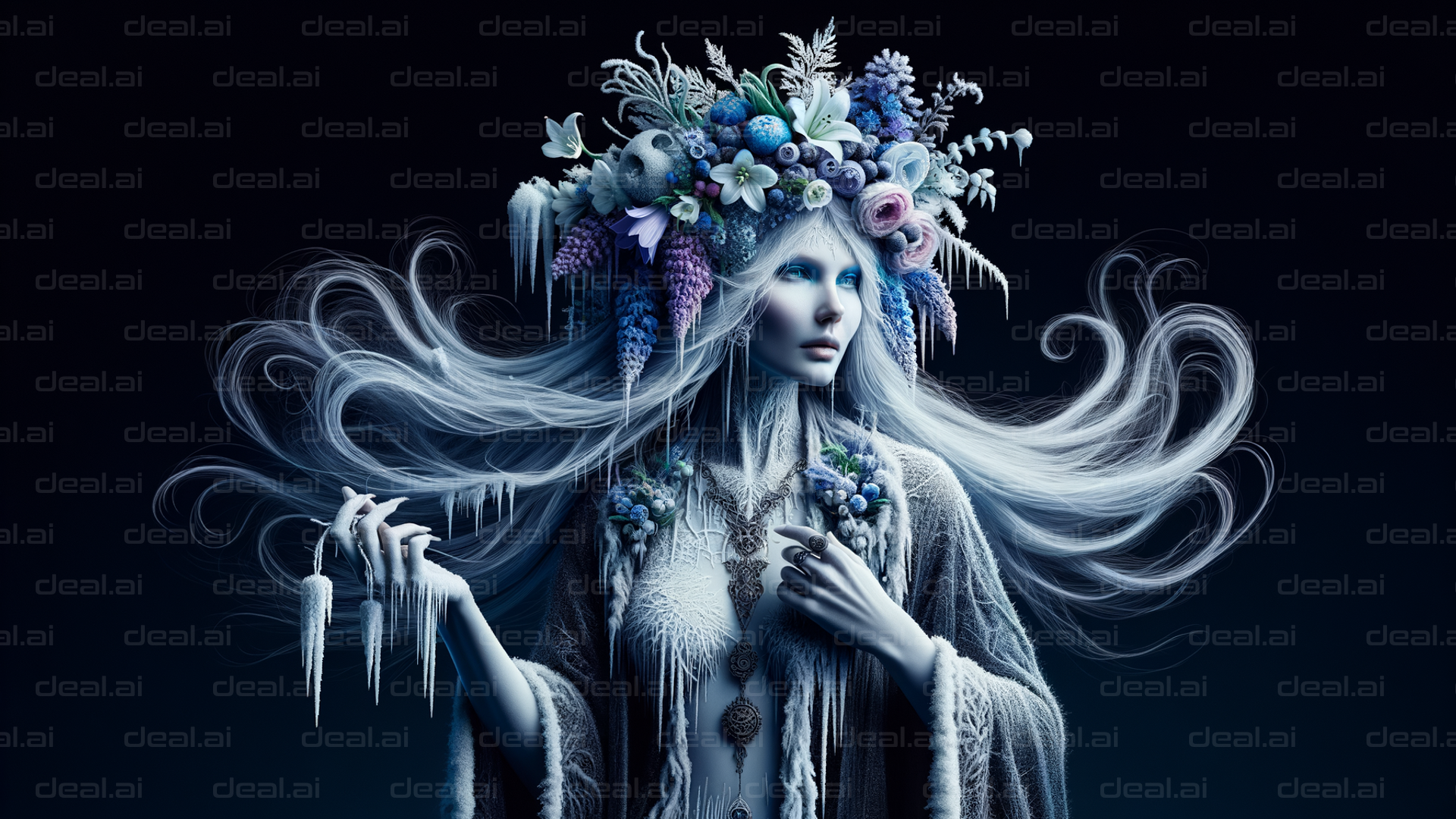 "Ice Queen with Frosty Crown"