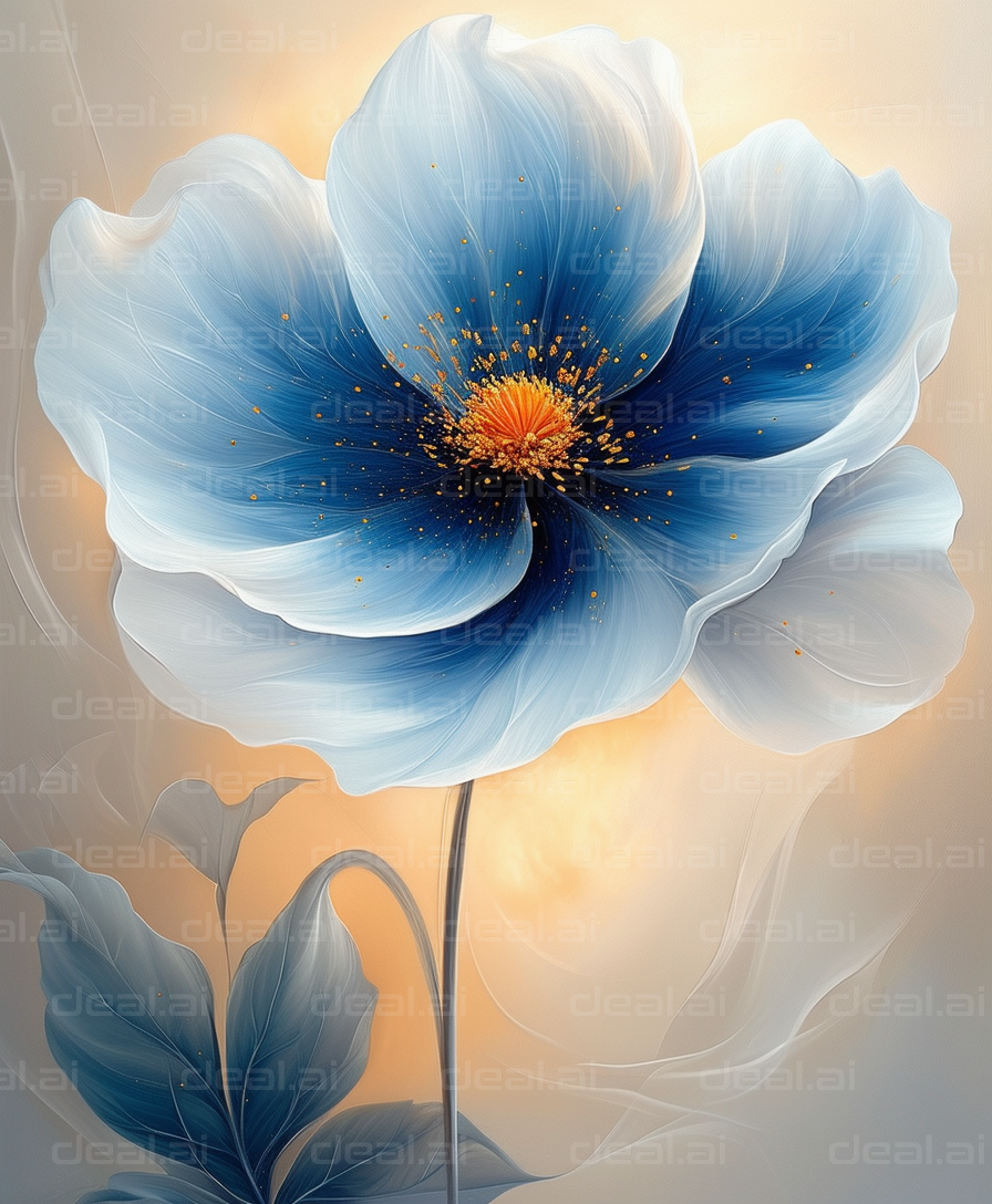 "Elegant Blue Blossom in Soft Light"