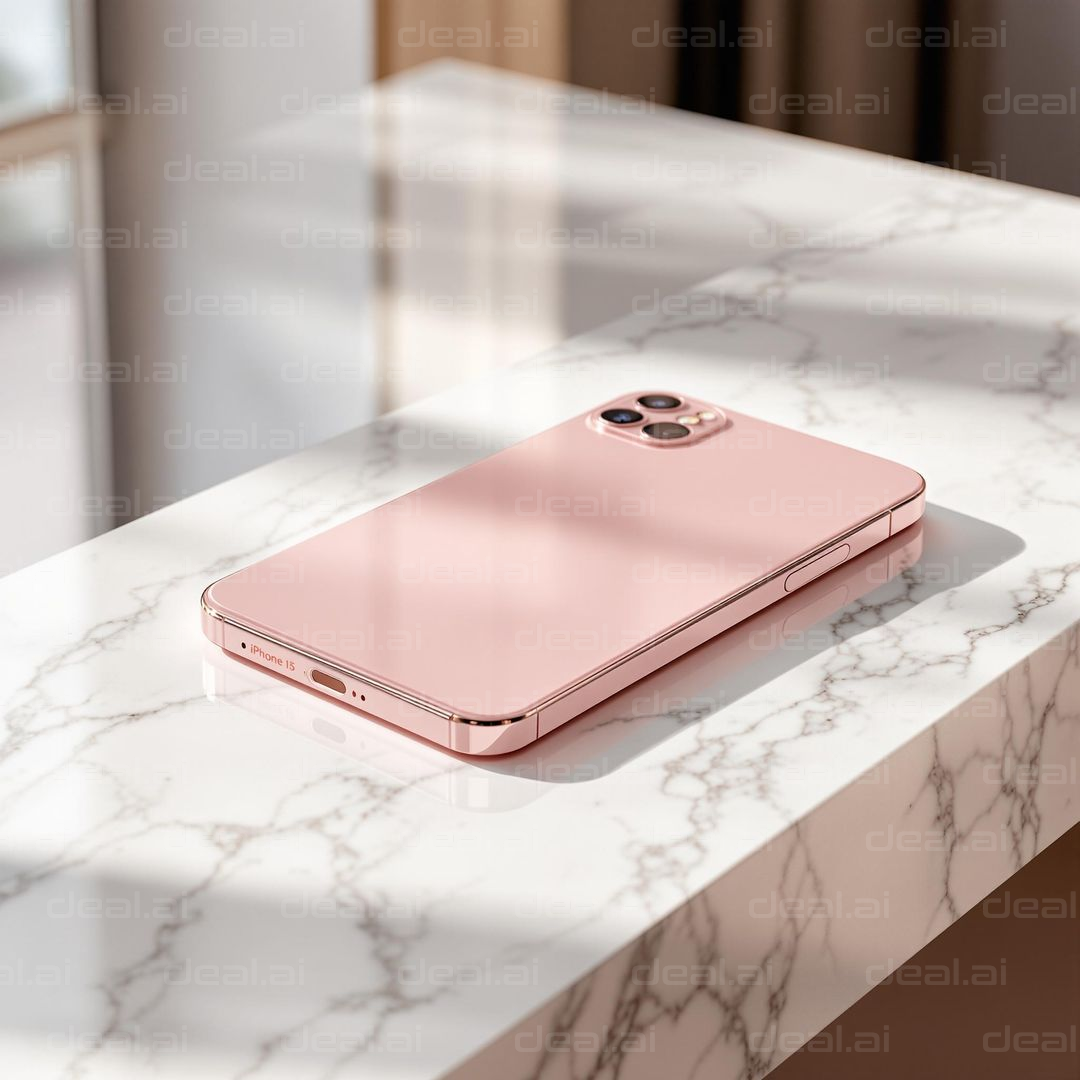 Sleek Pink Smartphone on Marble Table