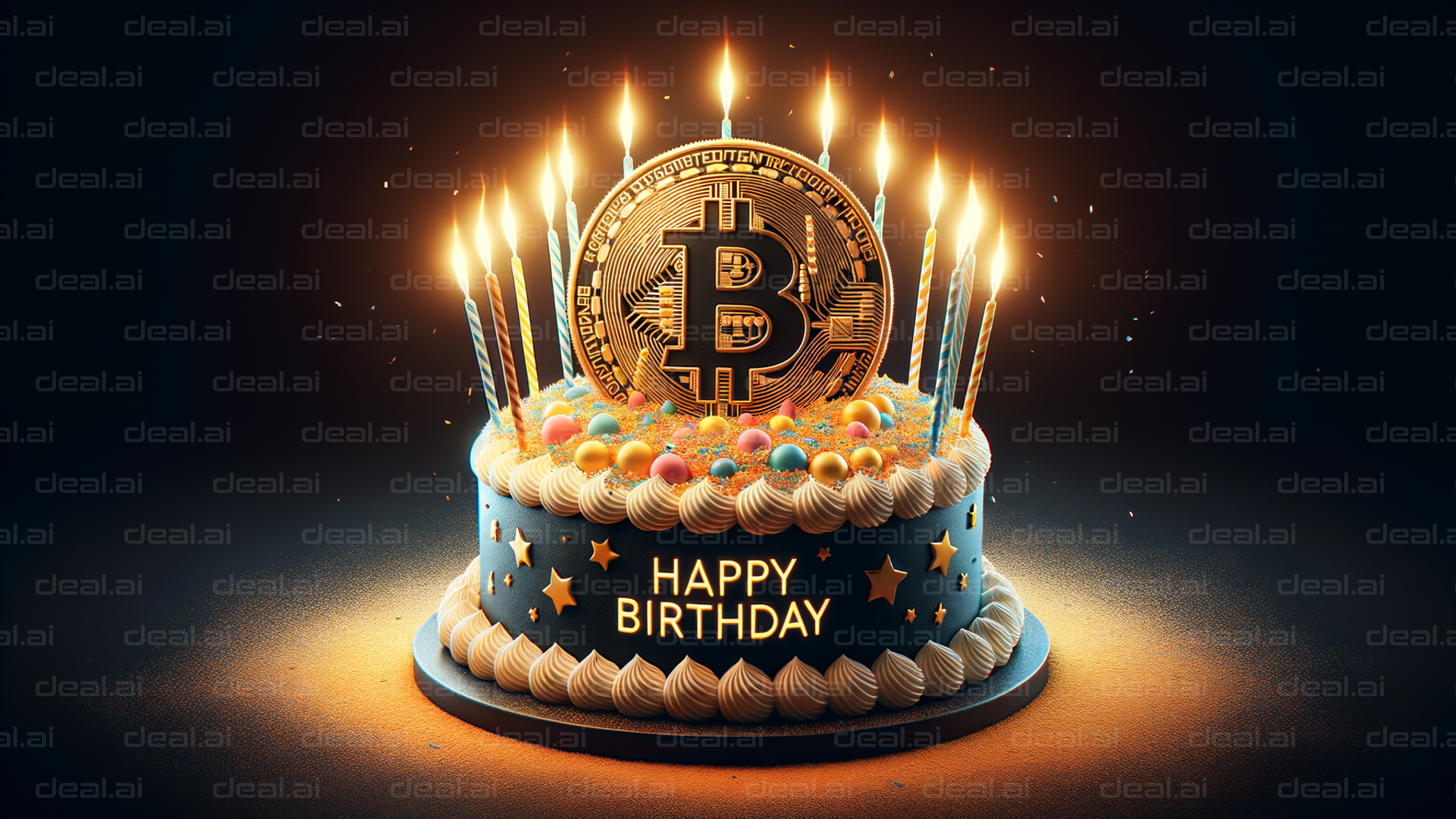 Bitcoin Birthday Celebration Cake