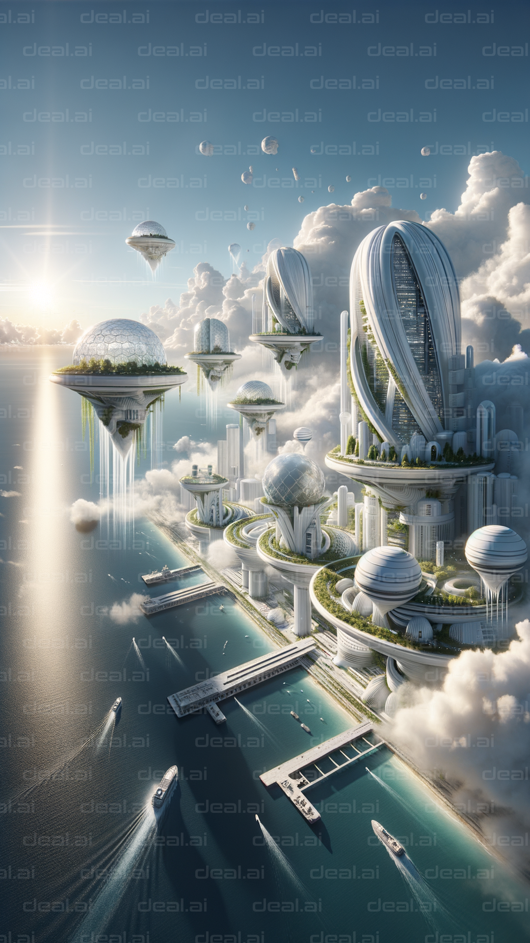 Futuristic Floating Cityscape
