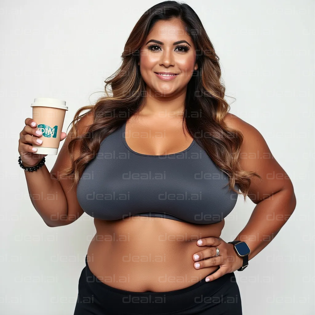 Woman Enjoying Coffee in Activewear