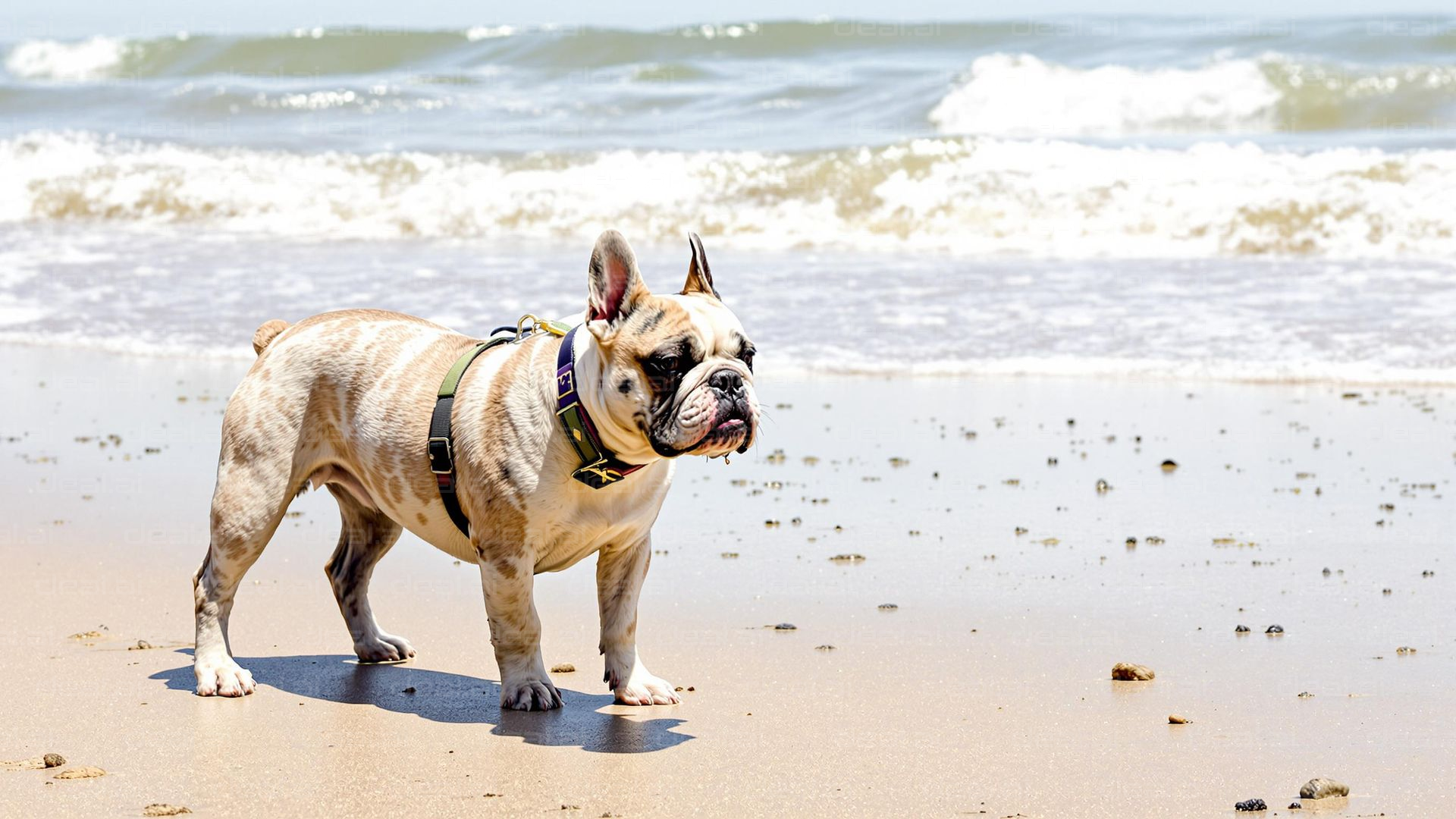 Bulldog Enjoys a Beach Day