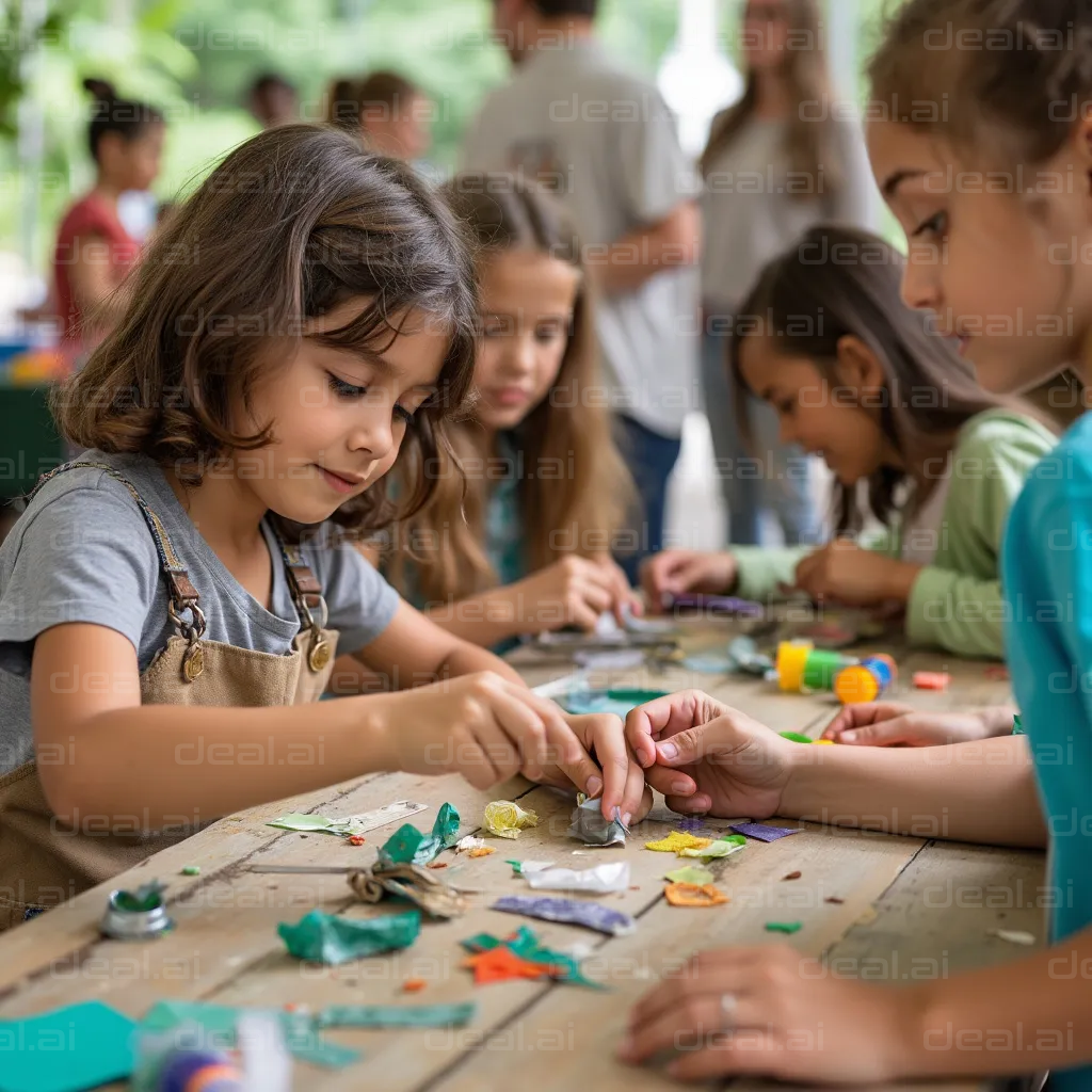 Kids Enjoying Arts and Crafts Time