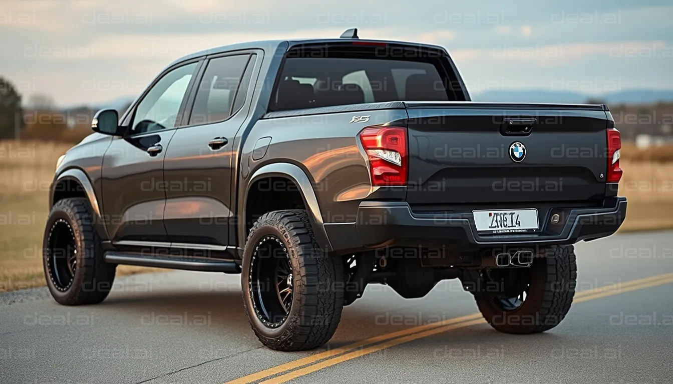 Sleek Black Pickup on Open Road