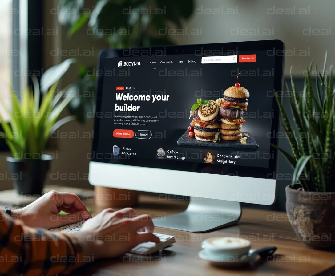 "Food Website on Desktop Screen"