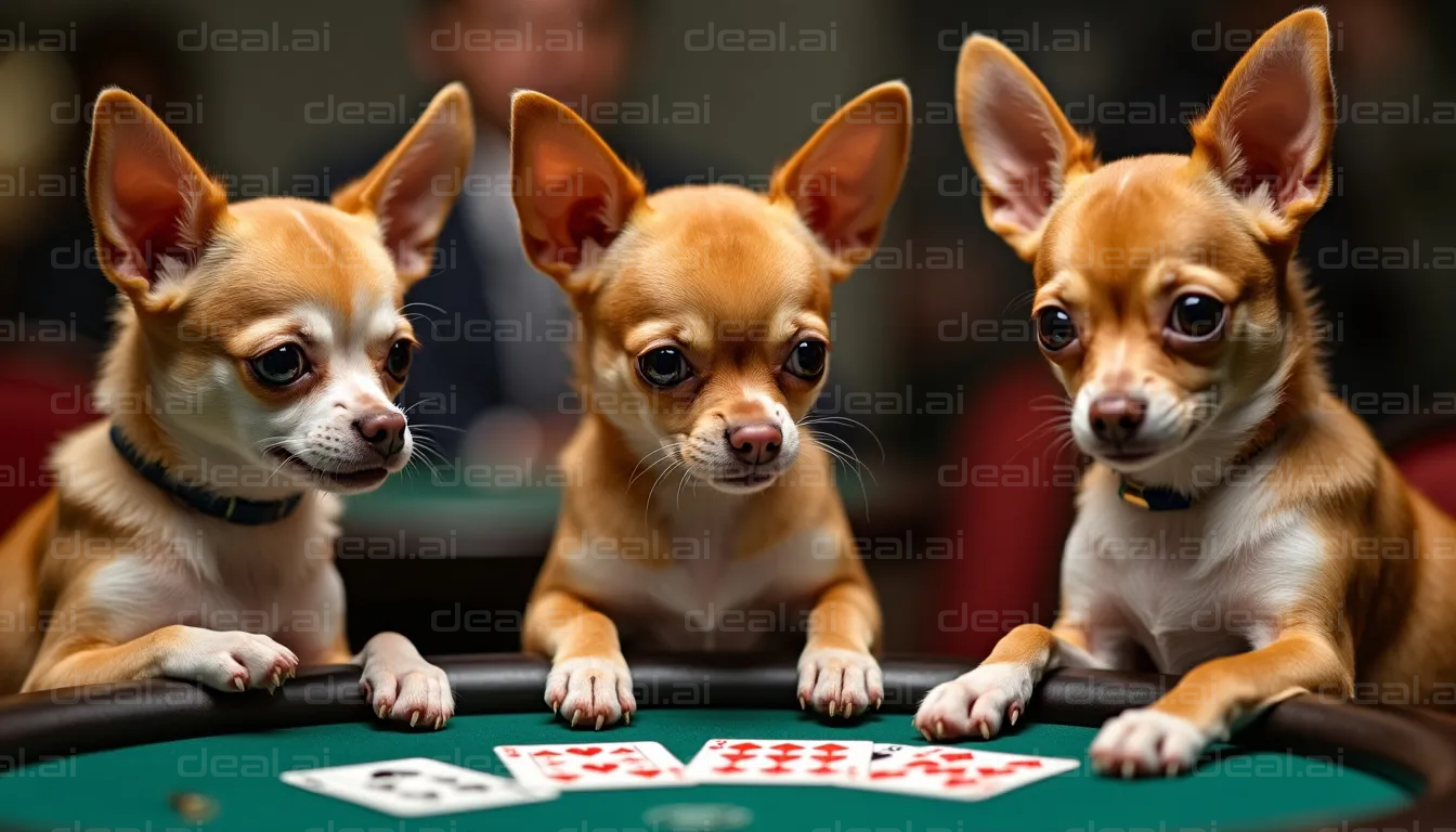 Chihuahuas Playing Poker