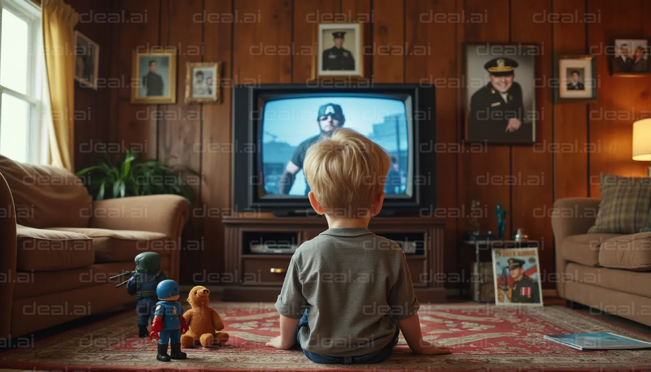 Child Watching Hero on TV