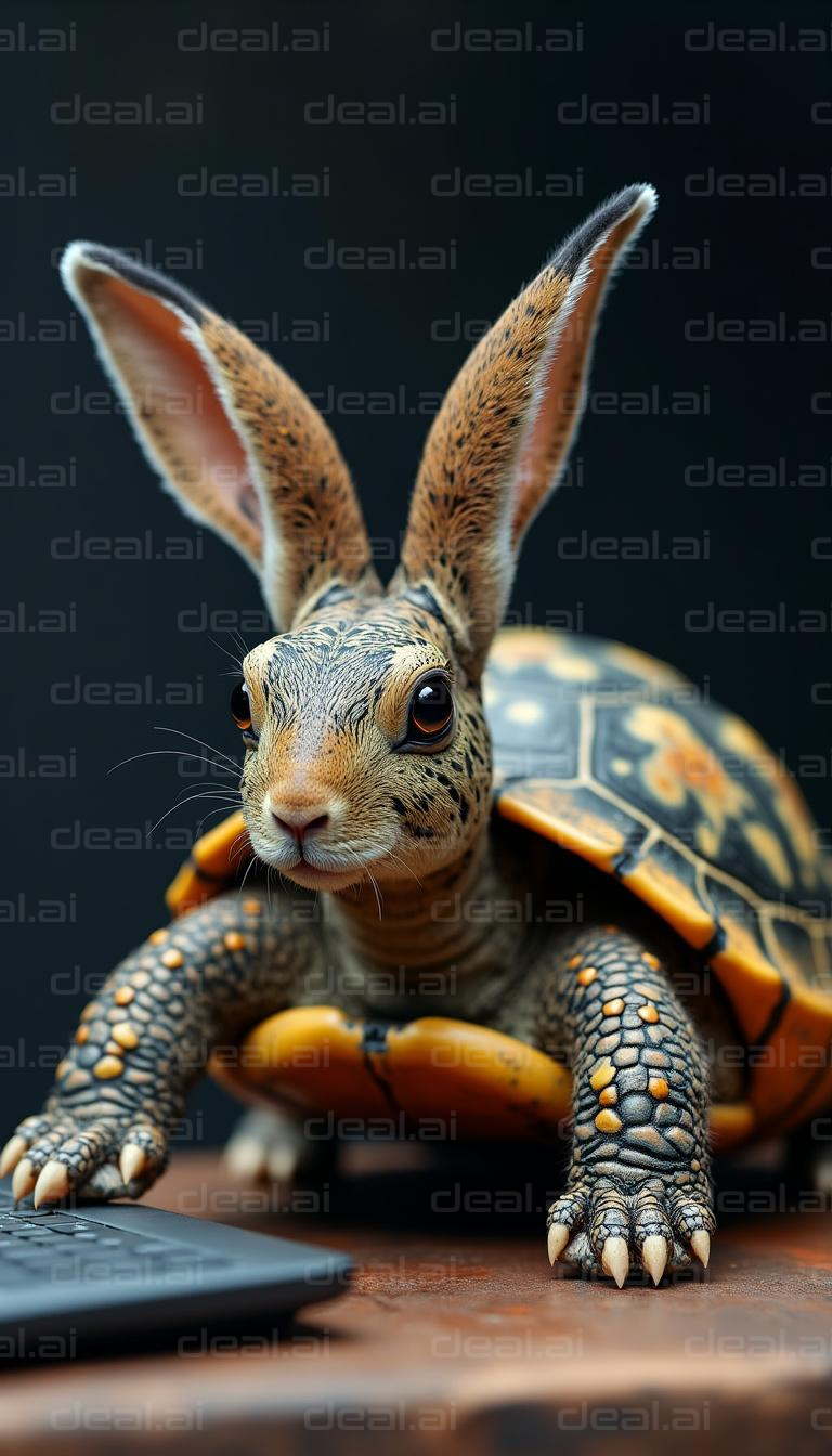 "Hybrid Creature: Rabbit Tortoise Fantasy"
