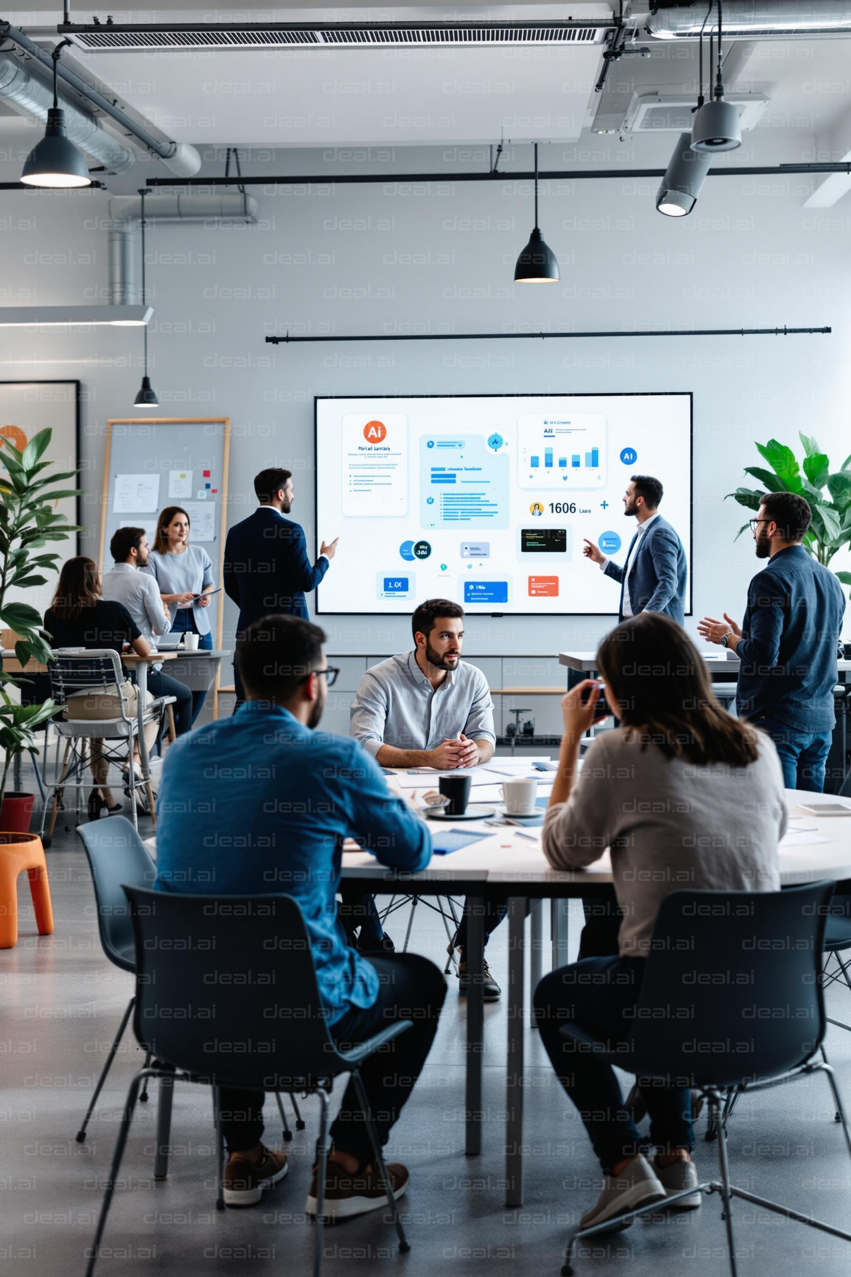Team Collaborating in Modern Office