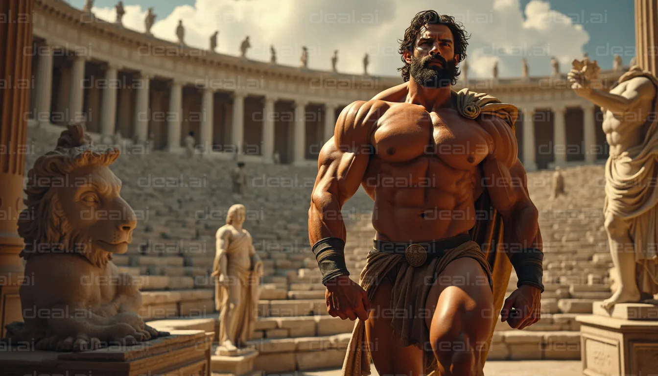 Epic Warrior in Ancient Arena