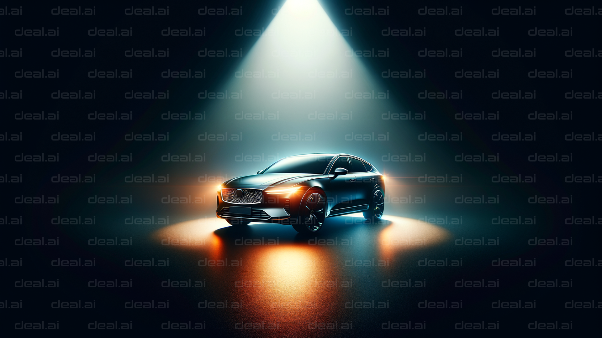 Sleek Car Spotlight in Dark Studio