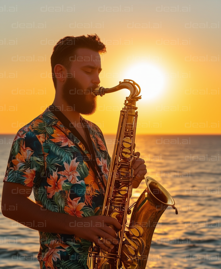 "Saxophone Serenade at Sunset"