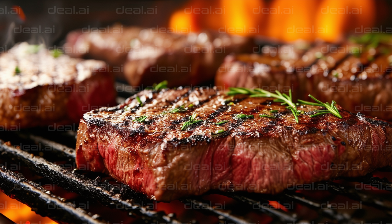 Grilled Steaks with Rosemary