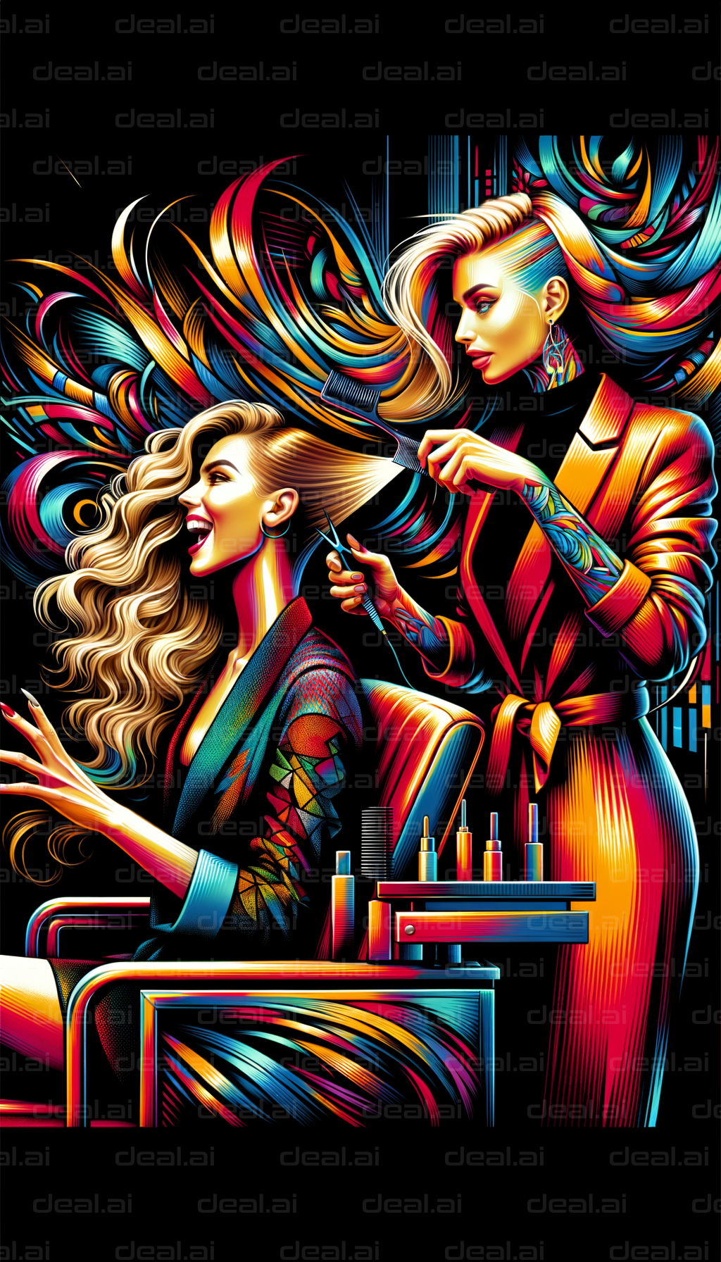 Vibrant Hair Styling Masterpiece