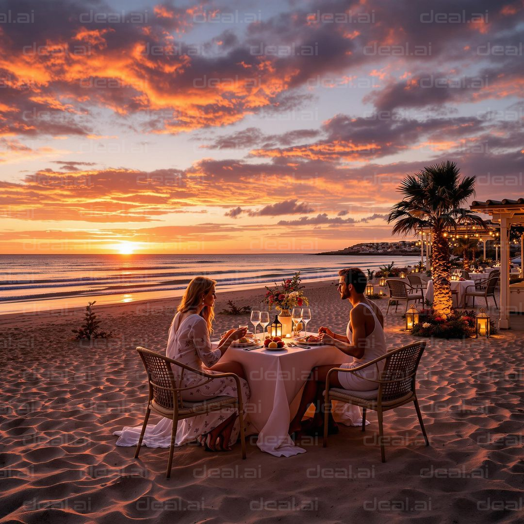 Romantic Sunset Beach Dinner