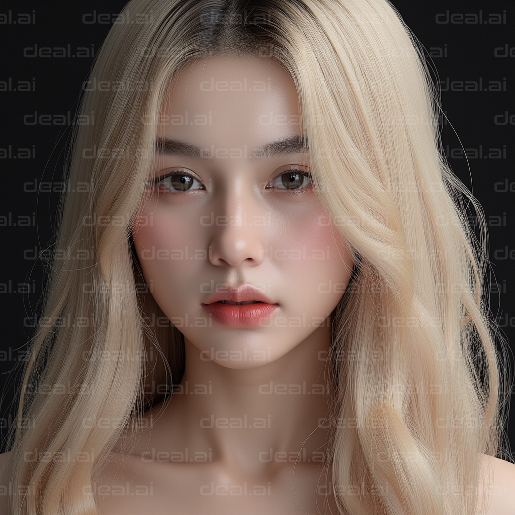 Blonde Elegance Against Dark Background