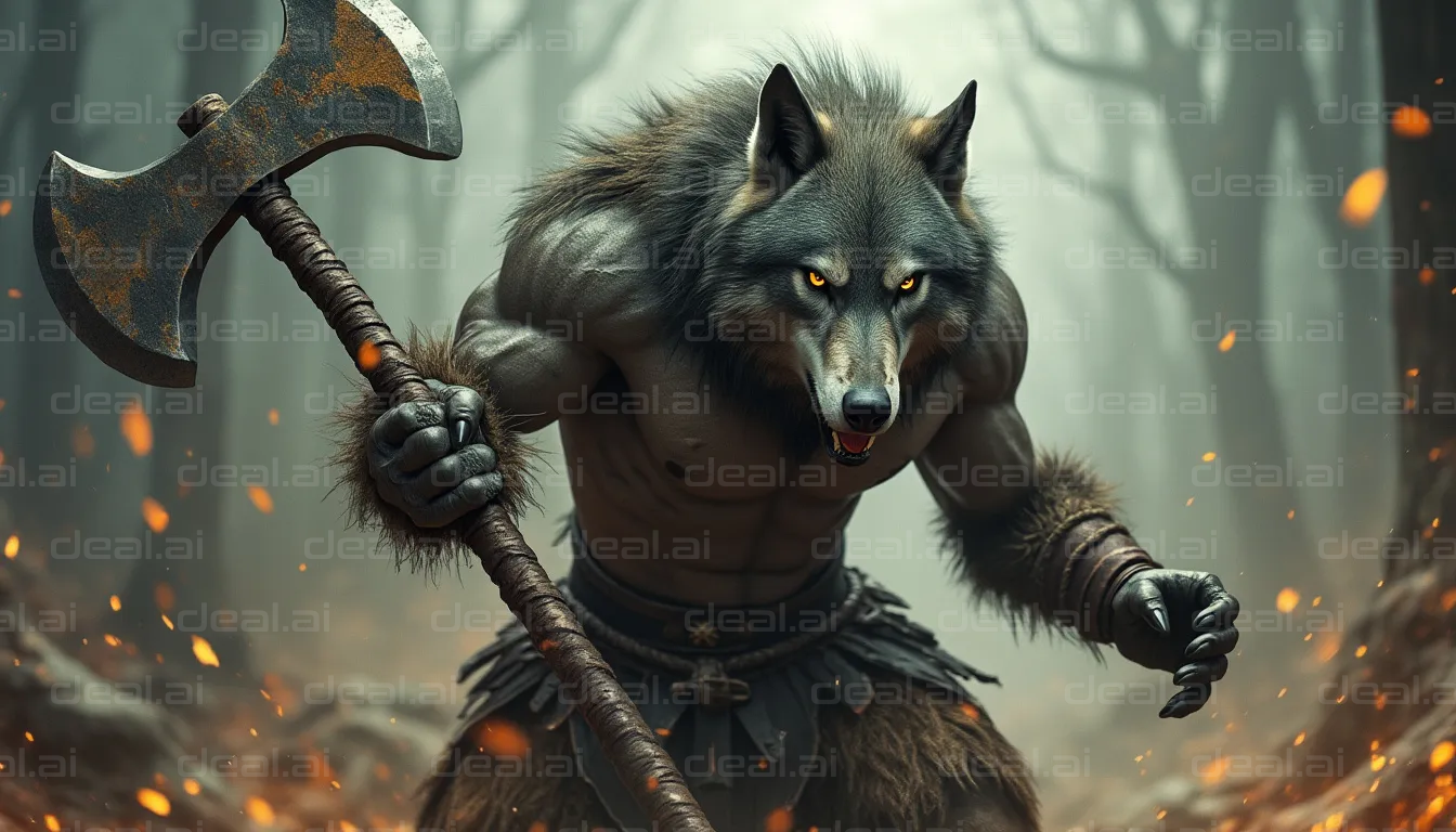 "Warrior Werewolf in the Forest"