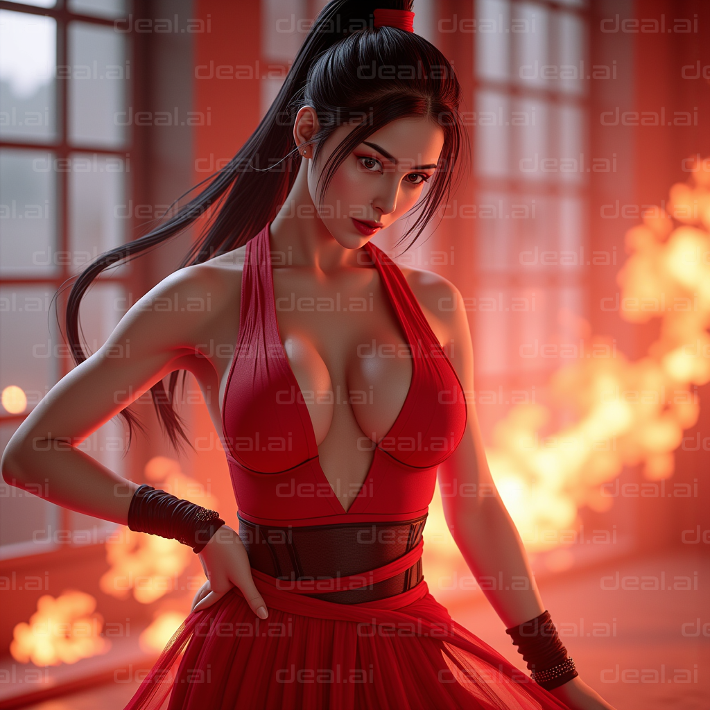 "Fiery Elegance in Red"