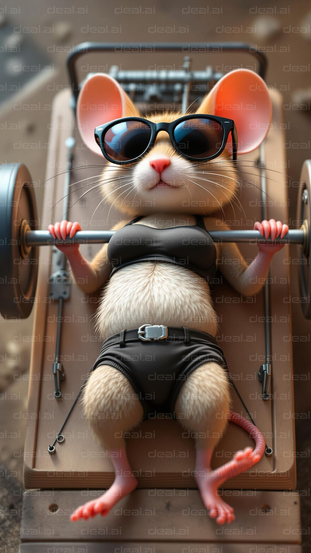 Cool Workout Mouse Lifting Weights