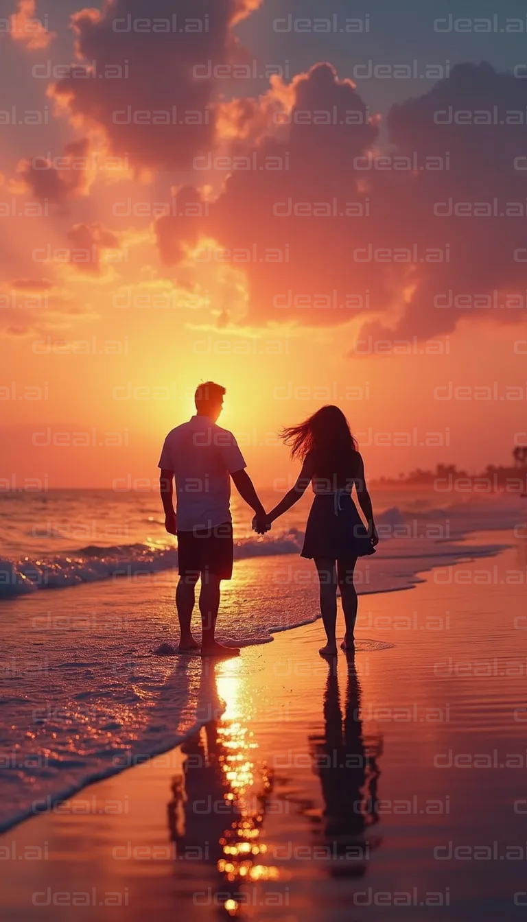 "Sunset Stroll on the Beach"