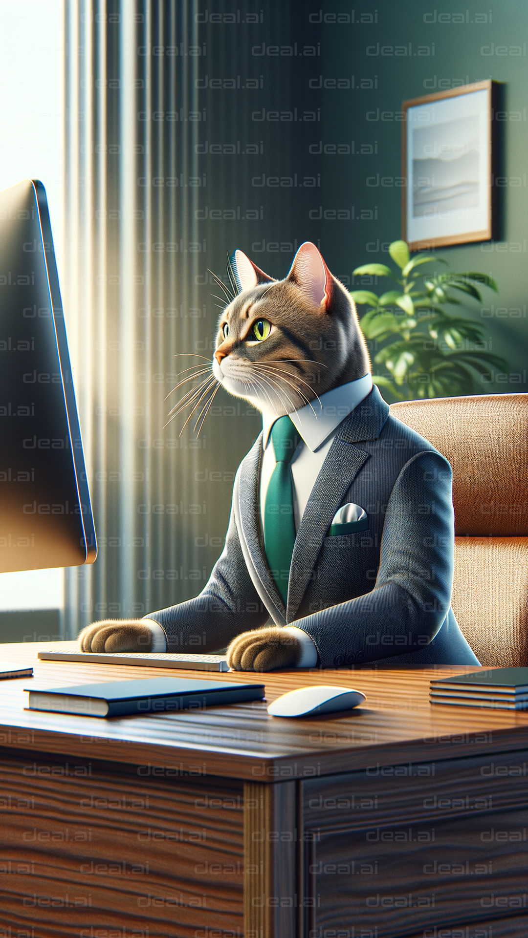 Business Cat at the Office Desk