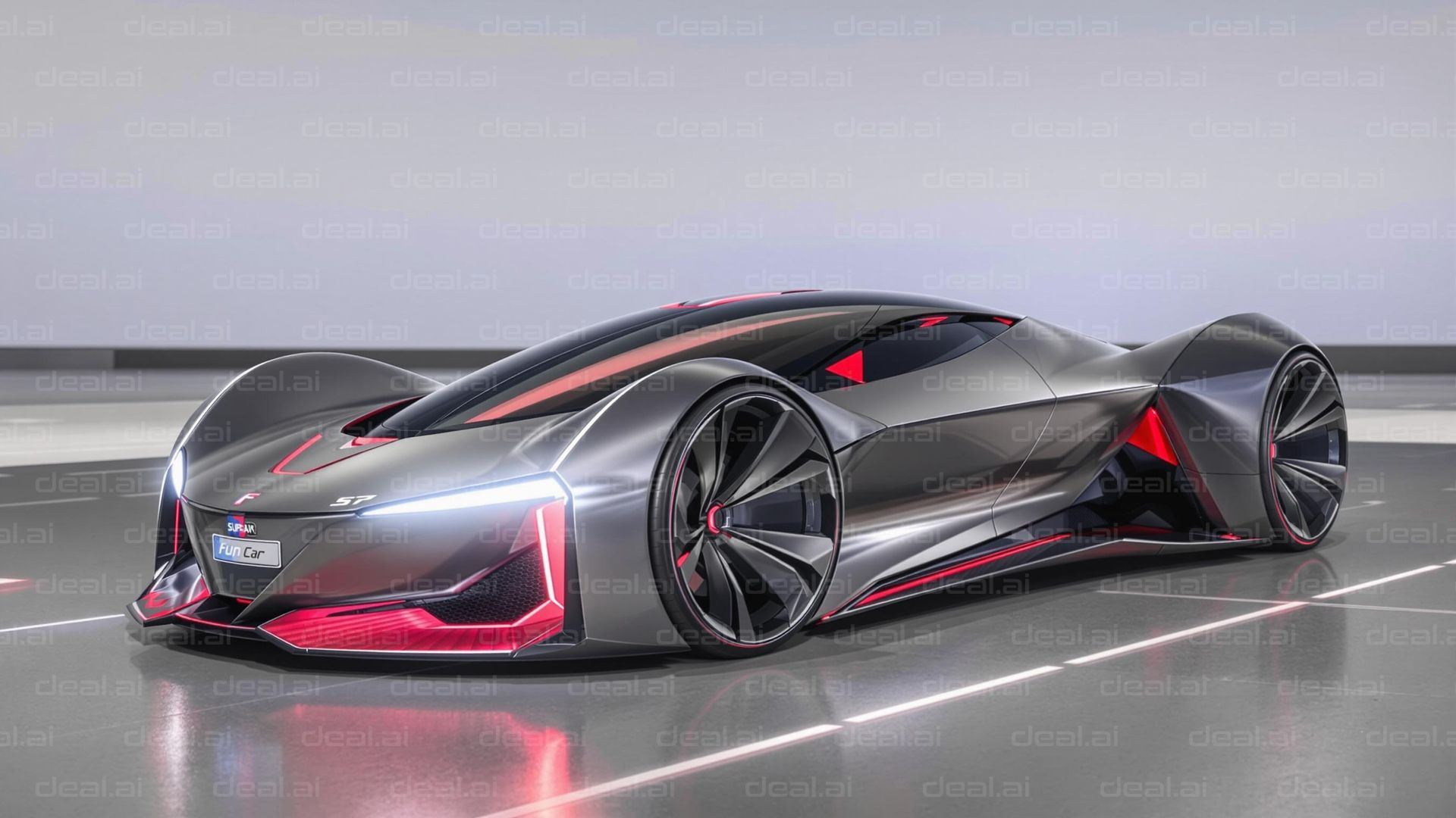 Futuristic Silver Supercar Concept