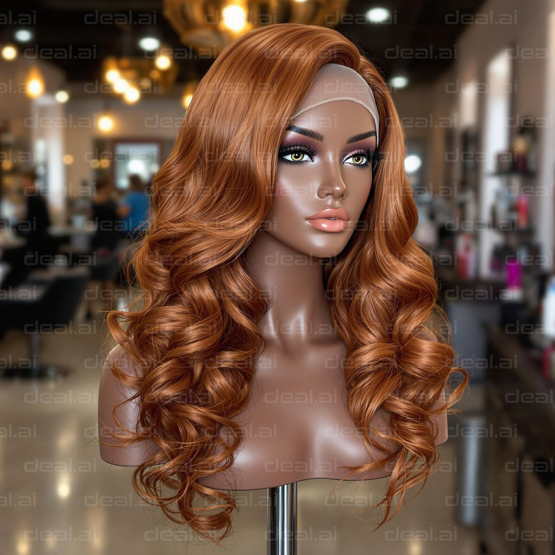 Mannequin with Curly Auburn Wig