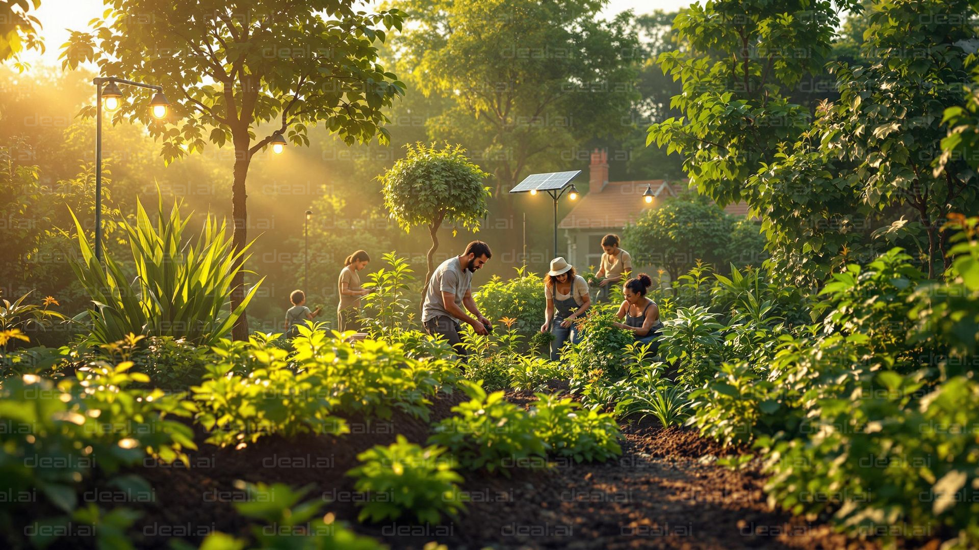 Community Garden in Golden Light