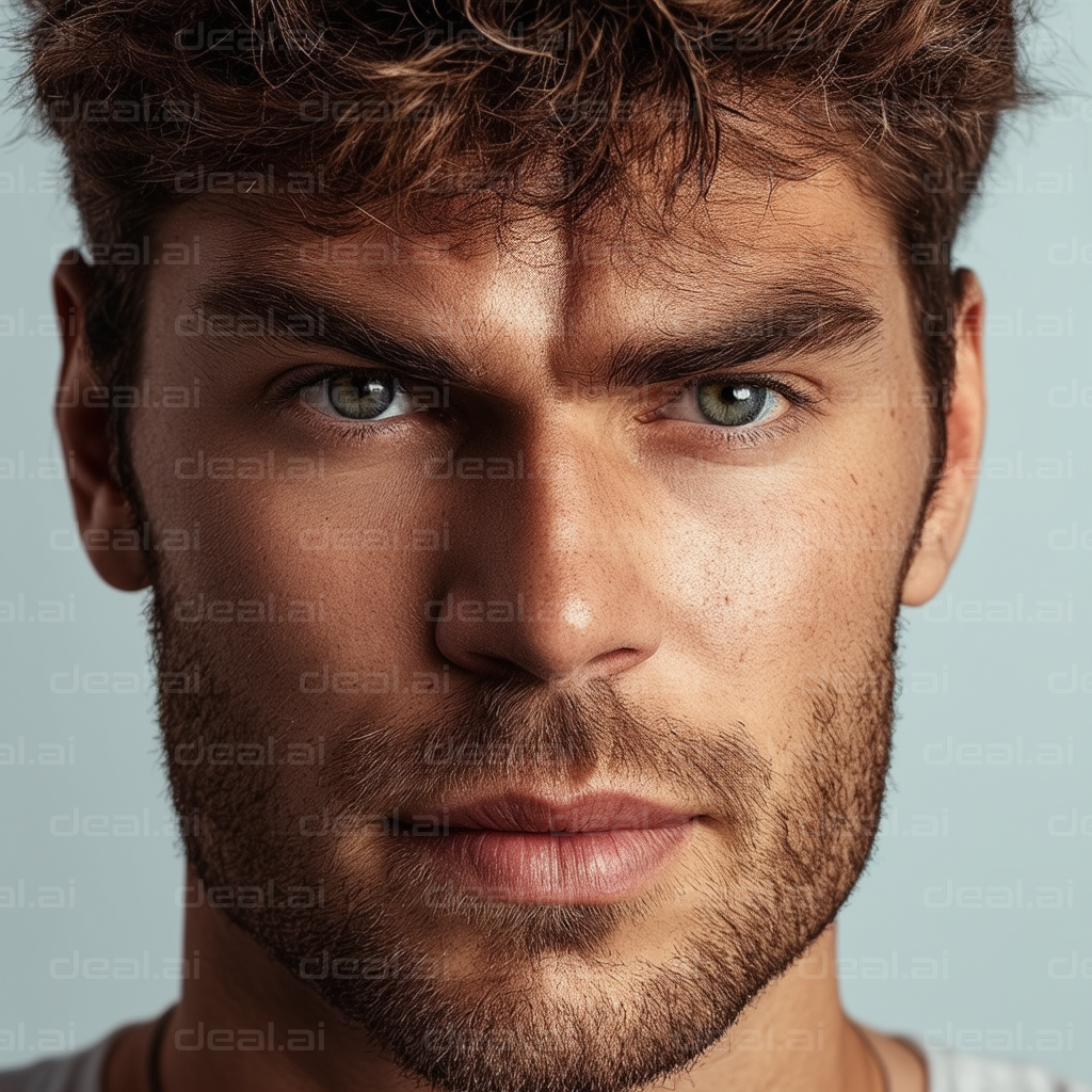 "Intense Gaze Close-Up Portrait"