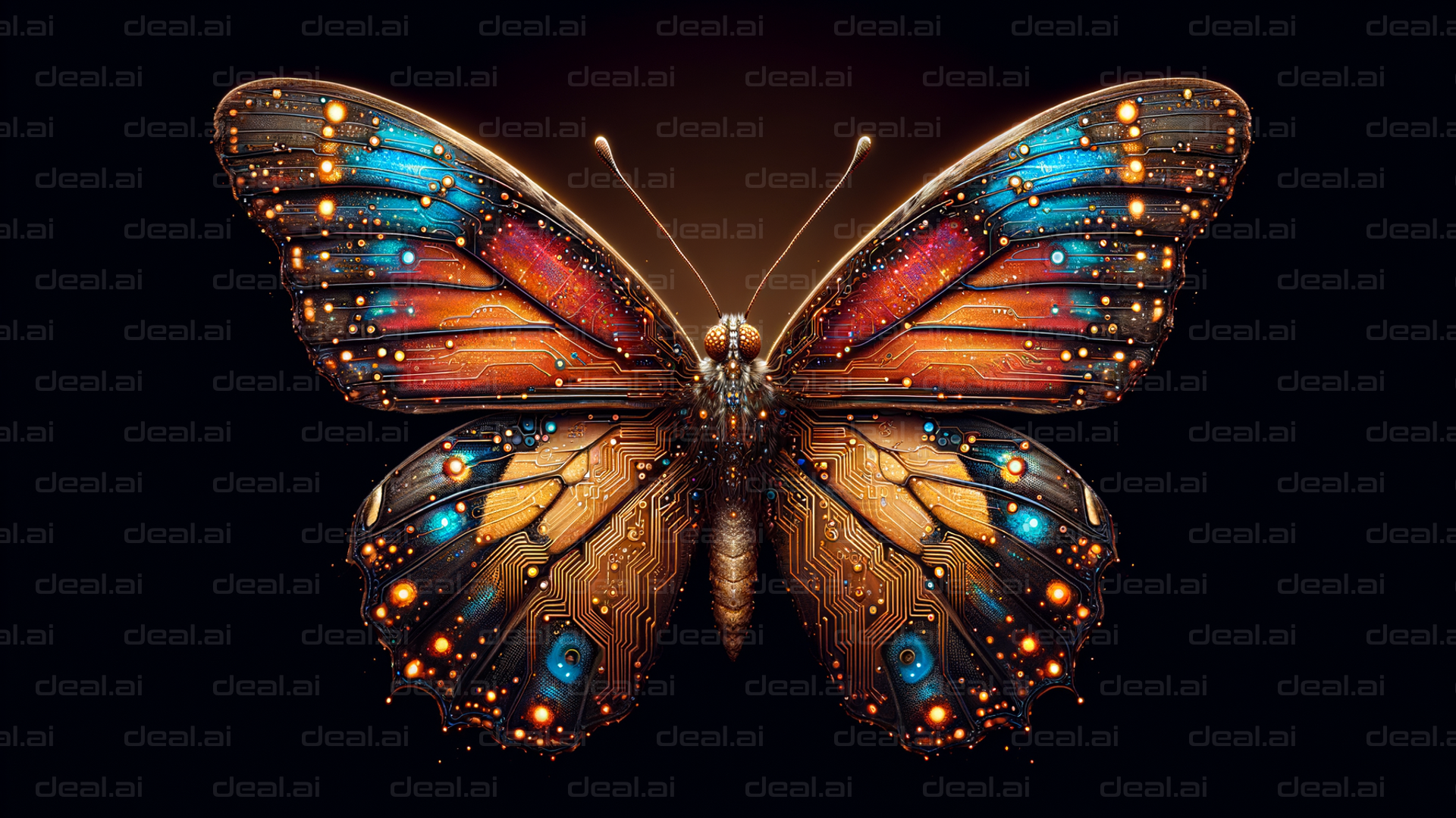 "Cybernetic Butterfly Artistry"