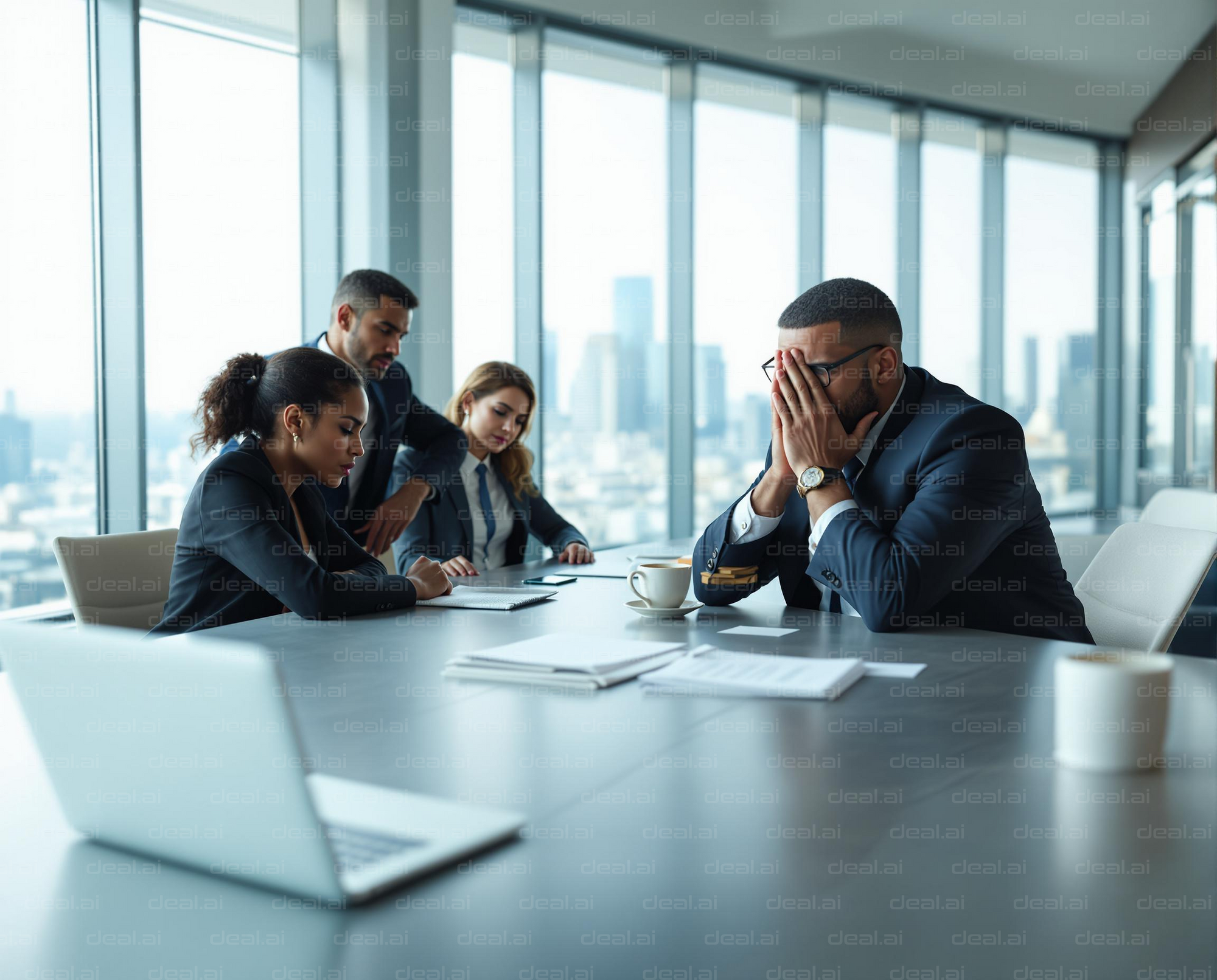 Stressful Business Meeting Scene