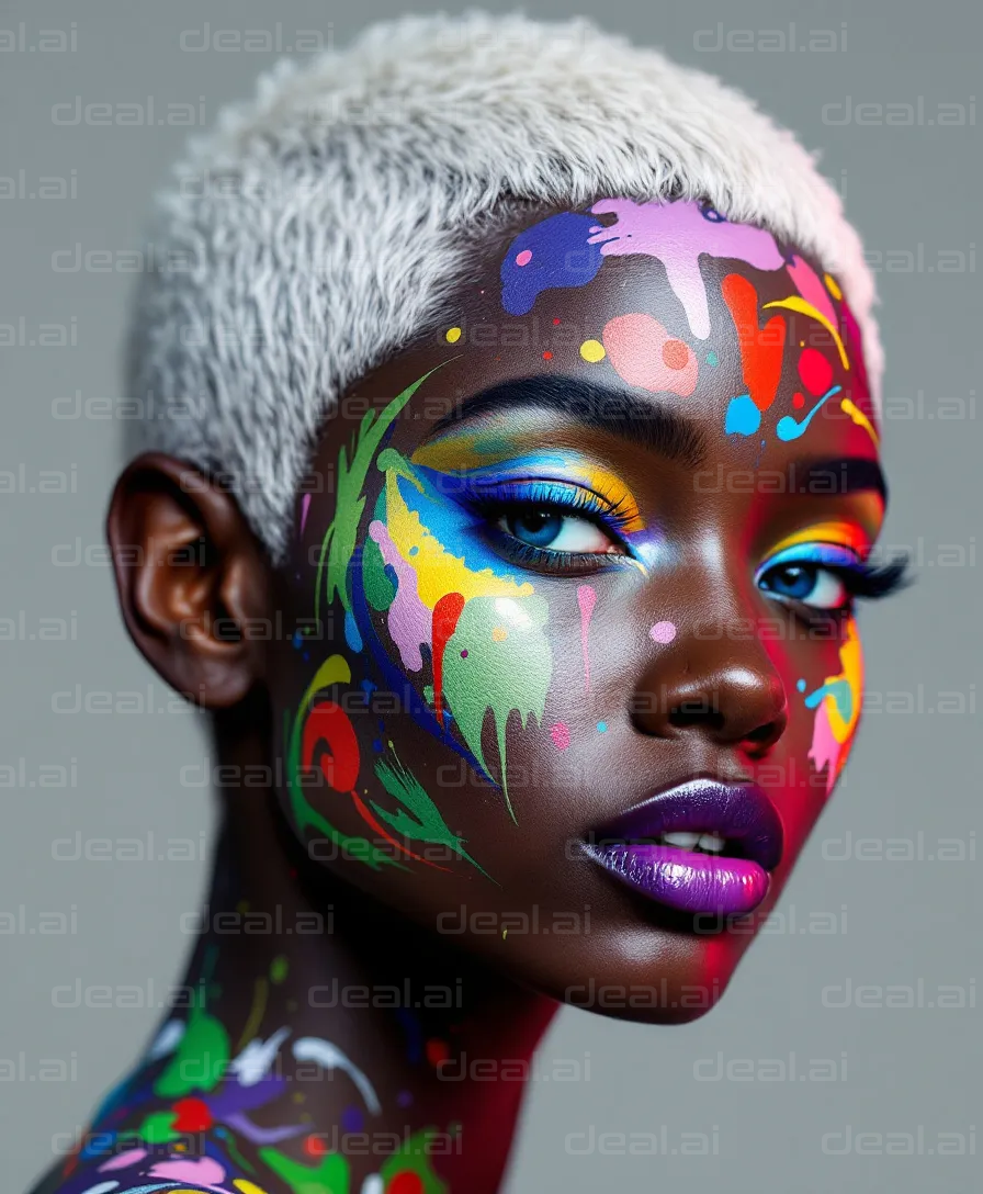Vibrant Artistic Face Paint