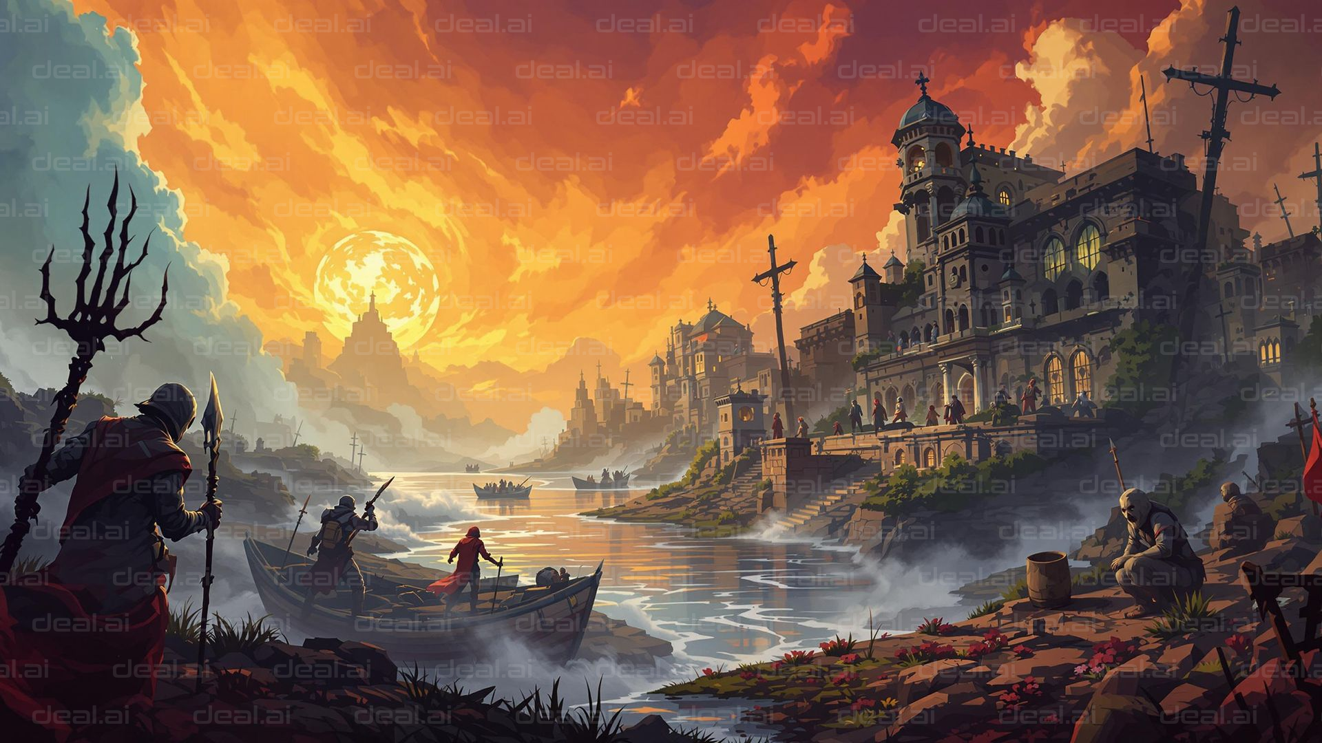 Fantasy Dusk on the Waterfront