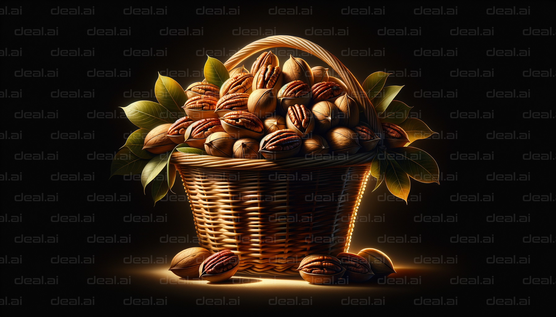 Basket of Pecans in a Soft Glow