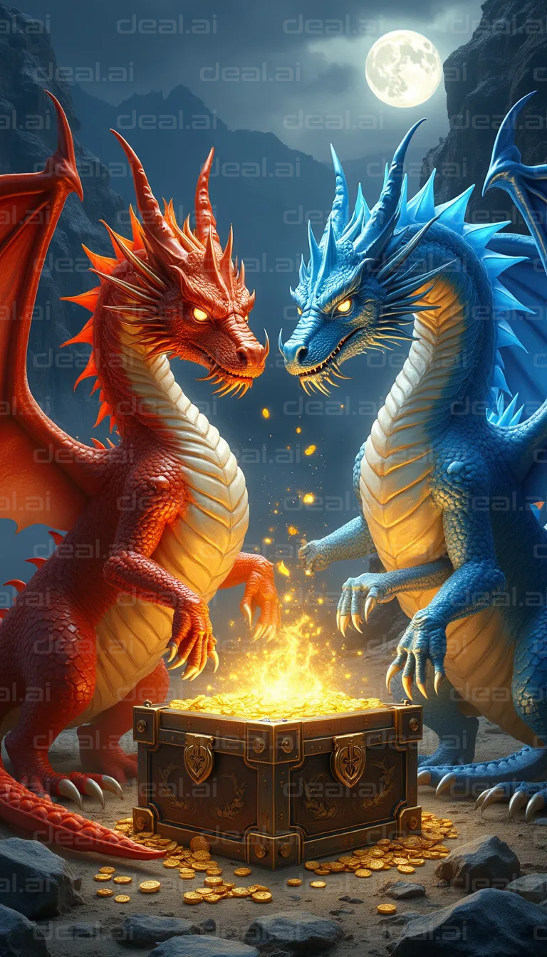 Dragons Guarding a Treasure Chest