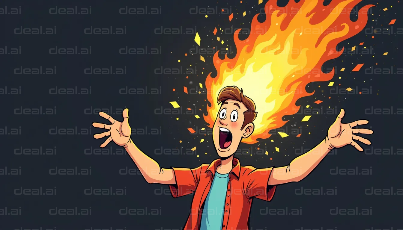 "Surprised Guy with Flaming Hair"