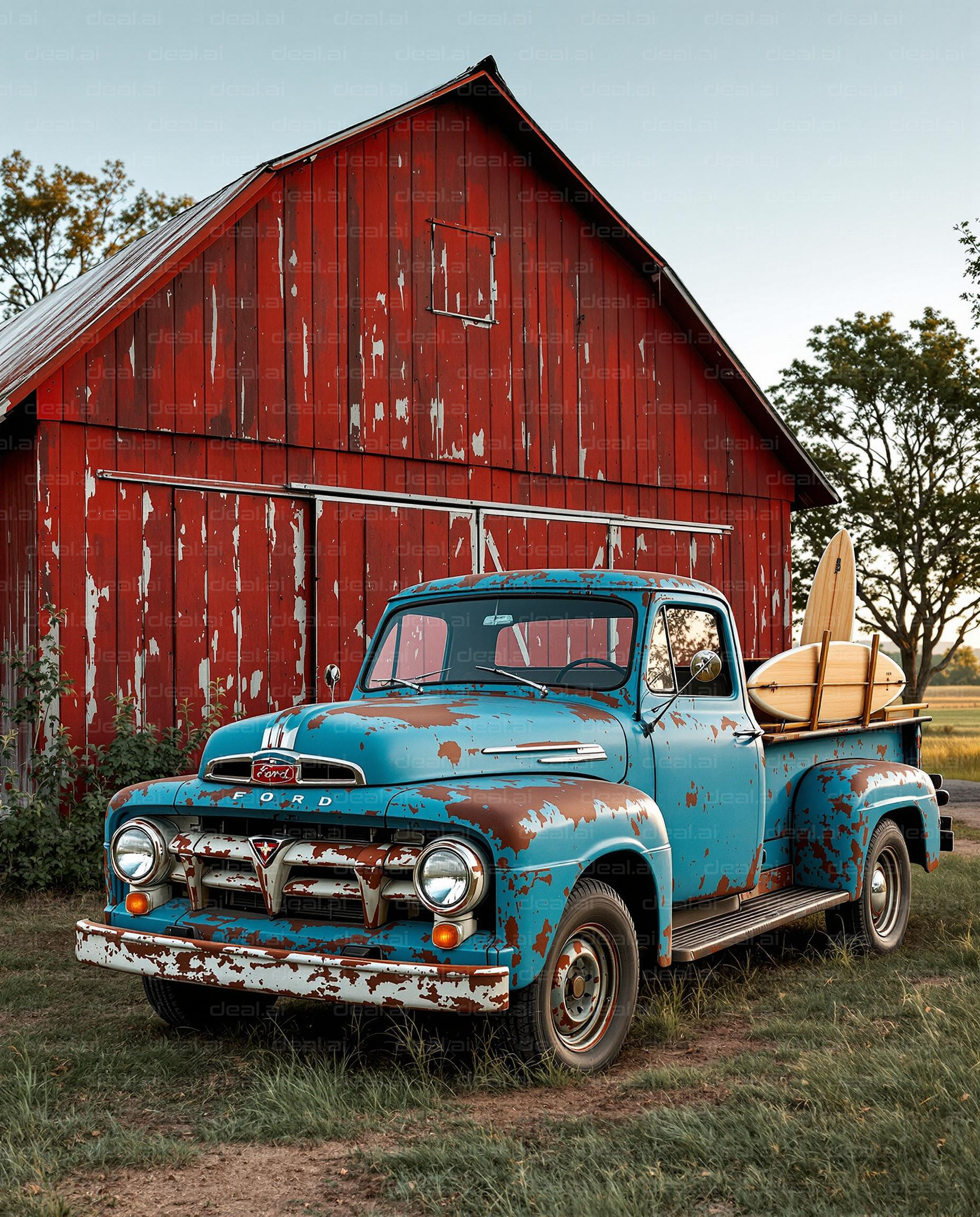 Vintage Truck by Rustic Red Barn