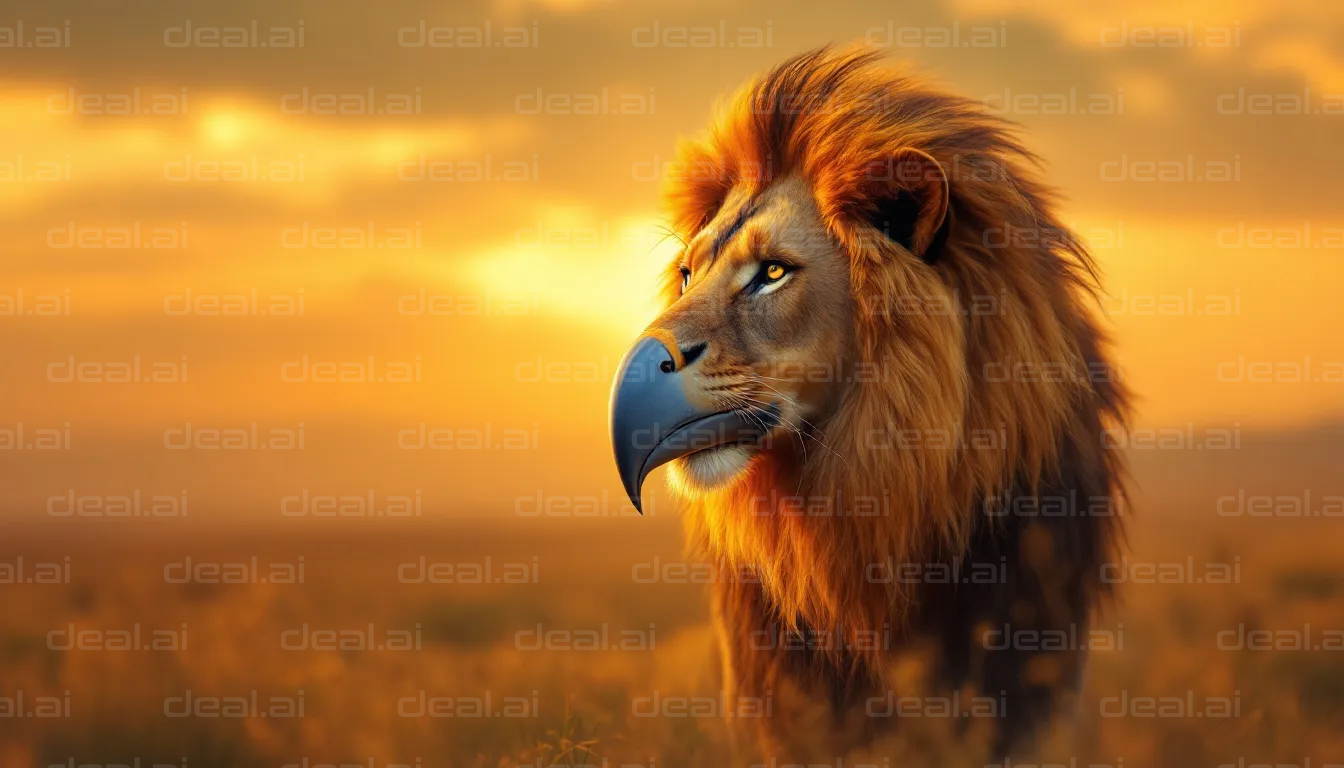 Majestic Hybrid Lion-Eagle Beast