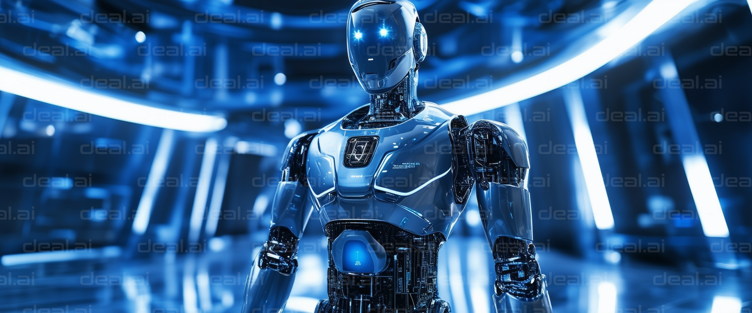 Futuristic Robot in High-Tech Environment